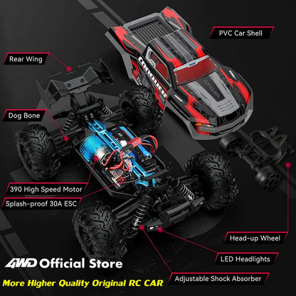 4WD 1:16 80KM/H Super Brushless 50KM/H Brushed RC Car 4x4 Off Road Remote Control High Speed Drift Racing Truck Buggy Toy Gift