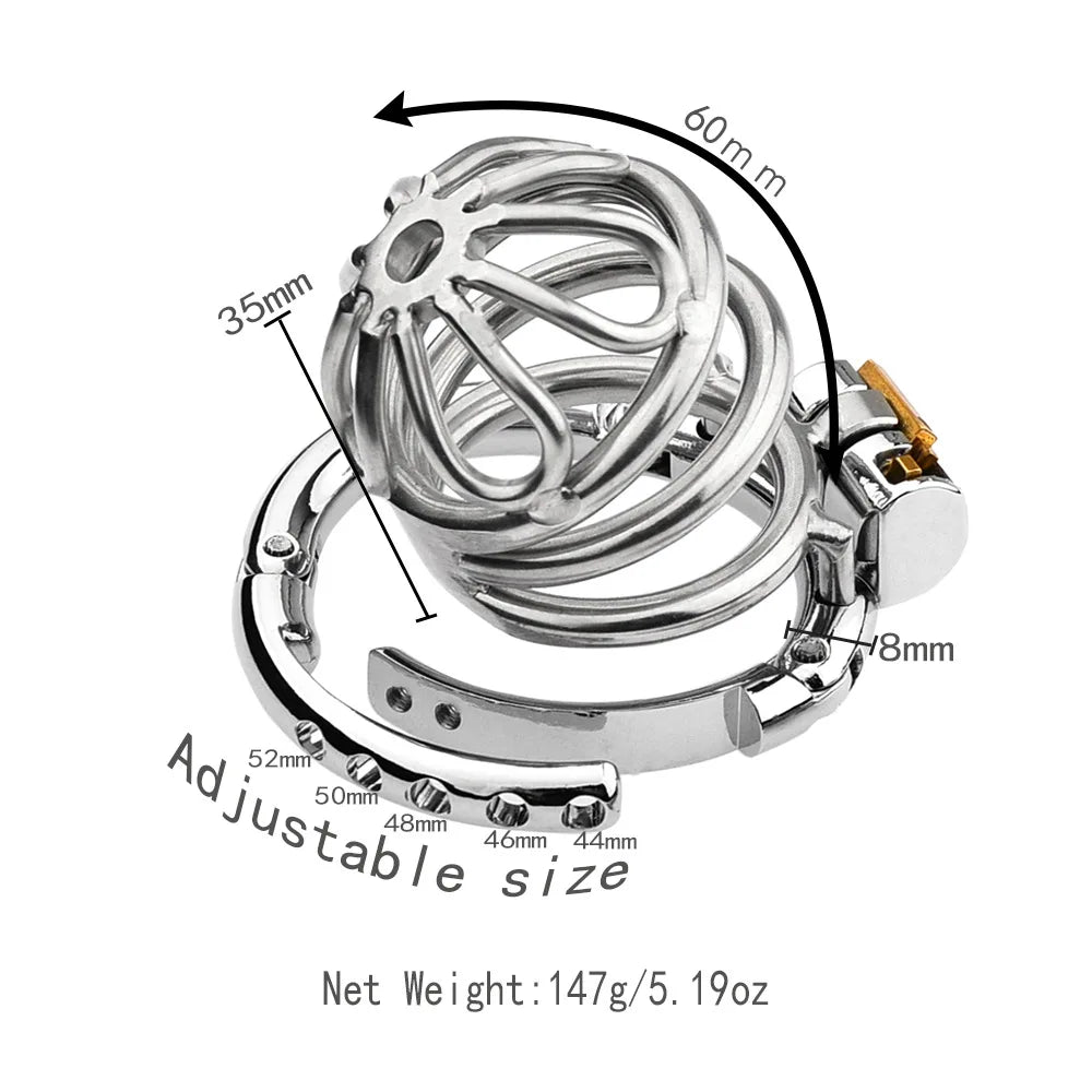 2025 Adjustable Clasp Chastity Cage Sex Toys for Men Metal Penis Ring Sleeve Bdsm Penis Bondage Erotic Urethral Lock Cock Cage