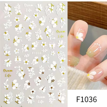 1PCS Marbled Nail Sticker 3D Abstract Lines Sticker Nail Art Supplies Nail Decals Y2K Laser Butterfly Ladies Nail Art Decoration