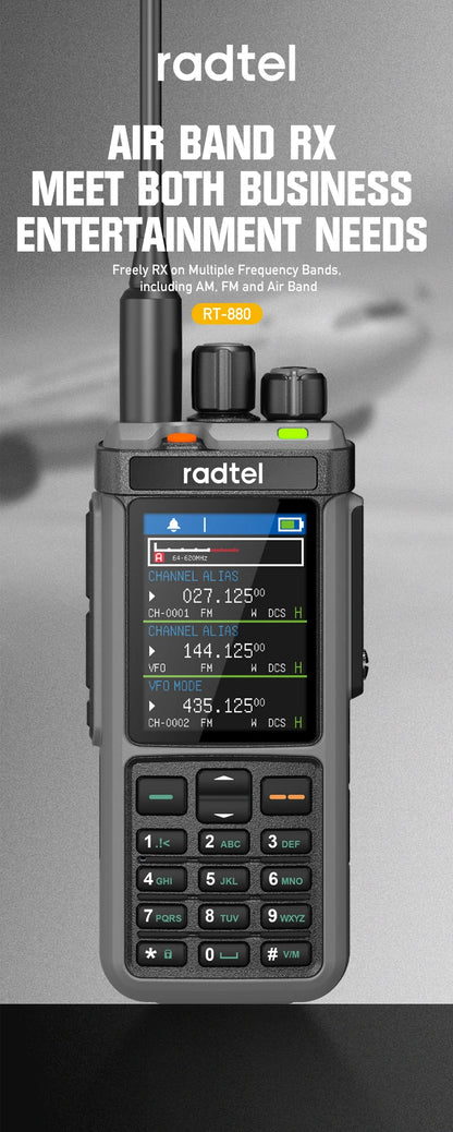 Radtel RT-880G 10w APRS+GPS Ham Radio with Cross Band Repeater Short Wave HF SSB CB  Walkie Talkie  AM USB LSB CW 1024 Channels