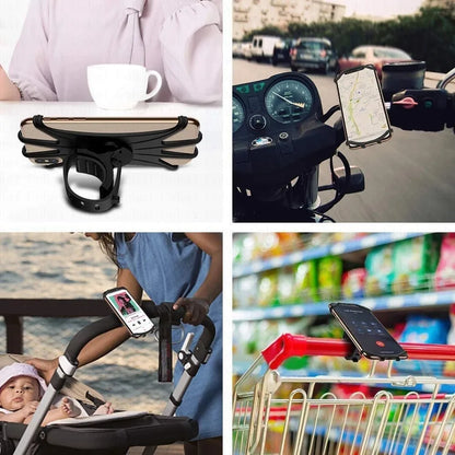 Universal Phone Silicone Holder Bicycle Motorcycle Mobile Buckle Pull Non-slip Adjustable Bike Handle GPS Mount barracket Stand