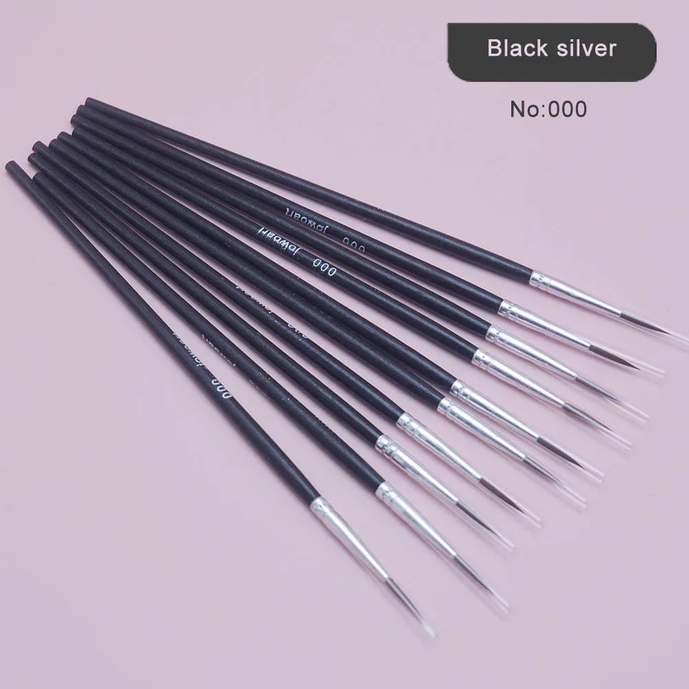 10Pcs/Set Fine Hand-painted Thin Hook Line Pen Short Wood Rod Drawing Art Pen Paint Brush Art Supplies Nylon Brush Special Offer