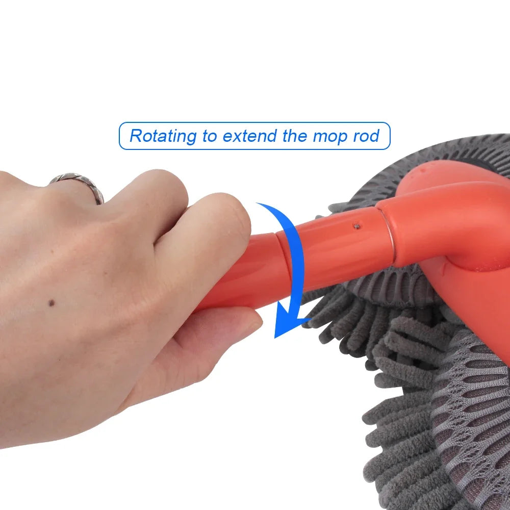 Car Mop Washer Foam Wash Chenille Brush Windscreen Roof Window Cleaning Maintenance Stretching Handle Set Auto Care Accessories