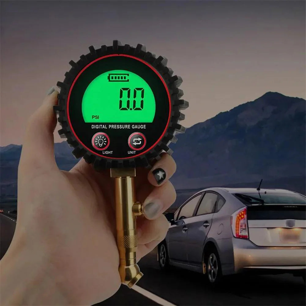 Tire Pressure Gauge 3-255PSI Backlight LCD Display Digital Air Pressure Gauge For Car Trucks Bikes