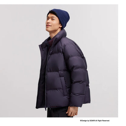 Semir Down Jacket Men Women 2026 Winter New Light Short Coat Three-Proof Thermal Puffer Coat Couple Top Trendy Down Jacket