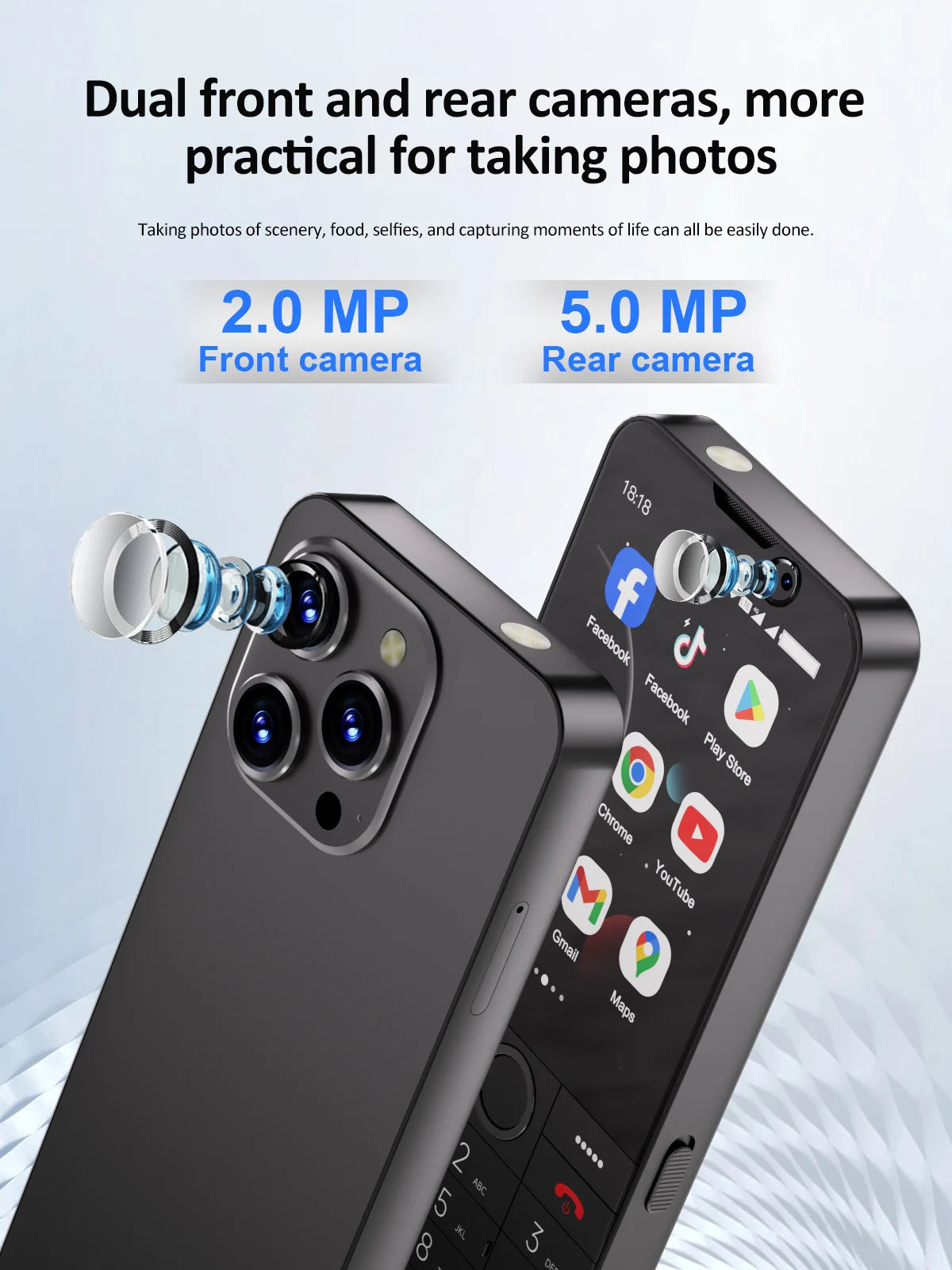 SERVO F26 PRO 3.5-inch Touch Screen Button Smartphone 4G LTE Dual SIM Android 11.0 2GB+16GB Play Store GPS Quick Dialing FM Flashlight Type-C Smart Phones