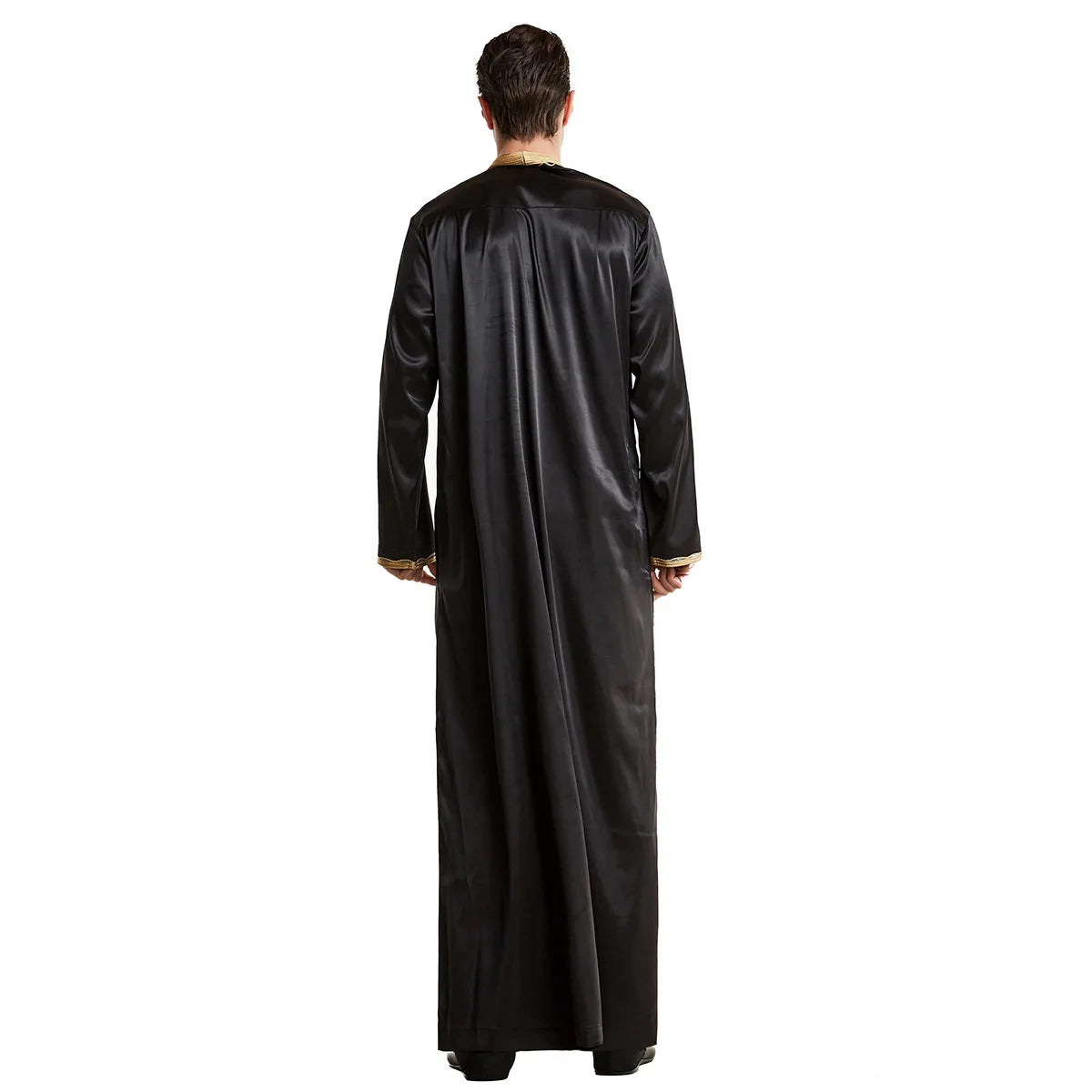 Muslim Men Clothing Kaftan Robes Long Sleeves Stand Collar Eid Thobe Kurta Arab Turkish Dress Dubai Islam Habit Ethnic Leisure