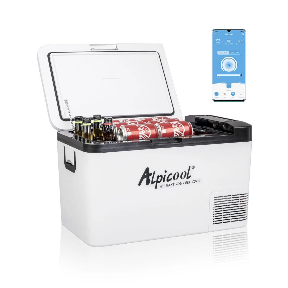 Alpicool K25 25L Compressor Car Fridge Freezer, DC 12v Camping Refrigerator, Portable Mini Cool Box for TruckCampervanRVBoat,