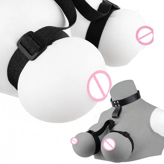 QKKQ PU Leather And Webbing Erotic Bra Chest Harness Belt Breast Teating Chest Binder BDSM Sex Toys For Women Erotic Accessories