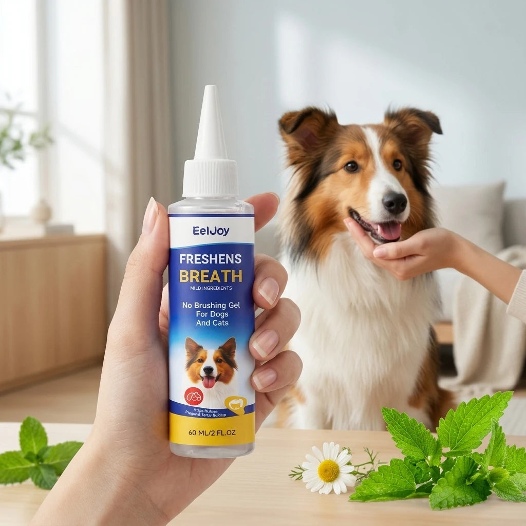 EELJOY Pet Dental Care Gel Reducing Plaque Tartar & Bad Breath Freshing Natural Formula No Brushing Gum Health Pet Oral Cleaner