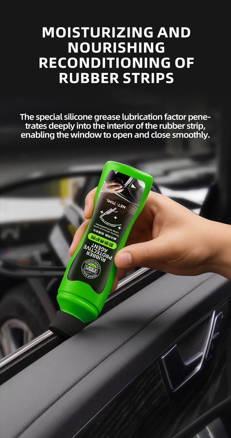 75ml Car Rubber Conditioner Rubber Strip Maintenance Agent Softening Agent Eliminates Noise Rubber Cleaner For Car SUV Vehicle