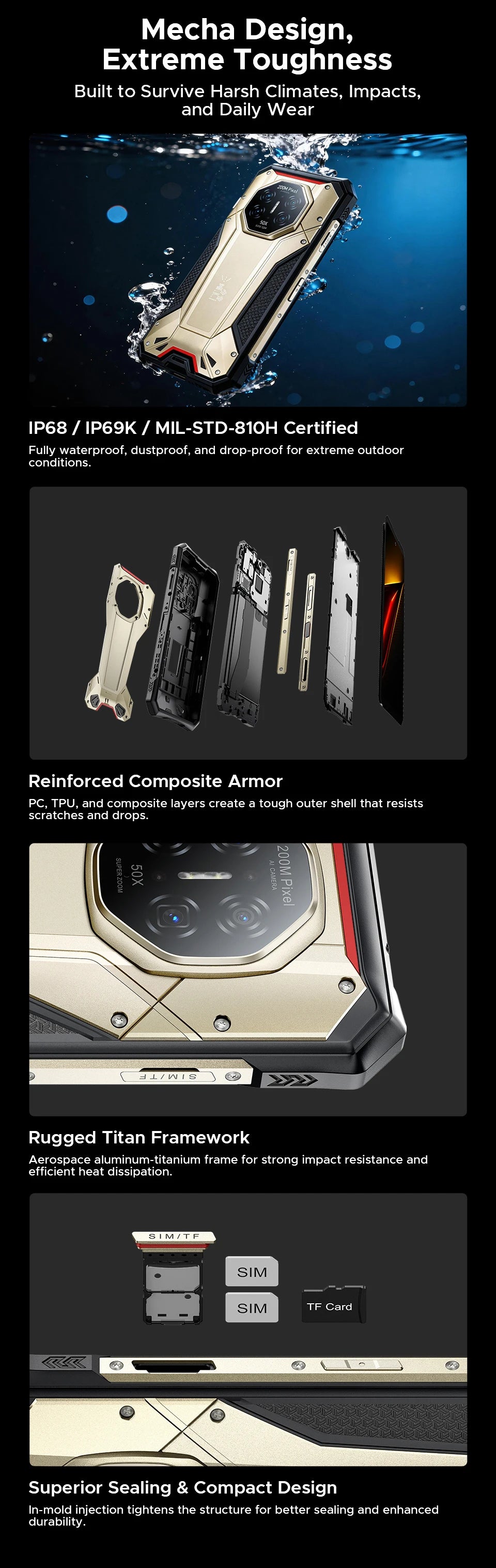 DOOGEE S300 Plus 5G Rugged Phone Dimensity 8300 12GB 1TB 11000mAh 120W 6.78'' Screen 200MP Camera Android 16 Smartphone NFC