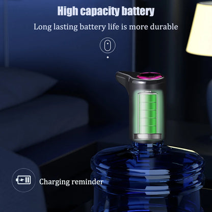 Elektrinis vandens siurblys, automatinis išmanusis buitinis vandens dozatorius buteliams, įkraunamas USB jungtimi, belaidis vandens siurblys