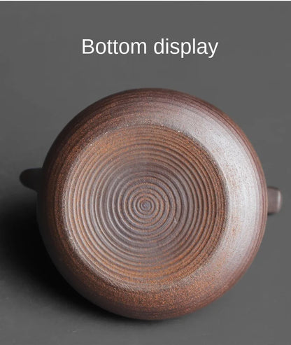 Japanese Style Teapot Handmade Retro Coarse Pottery Stoneware Kungfu Tea Ceremony Portable Tea Maker Ceramic Teapot Teaset
