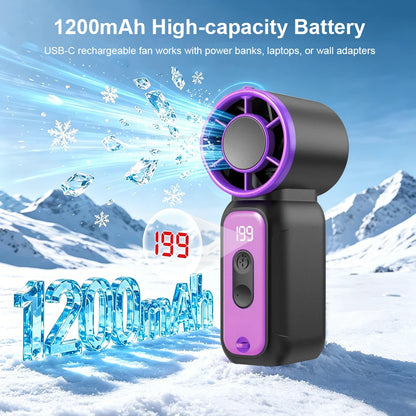 Mini Hand Fan Ultra Mini Fan Portable USB Rechargeable Neck Hanging Fan With Light Pocket Size Small Handheld Fan For Outdoor