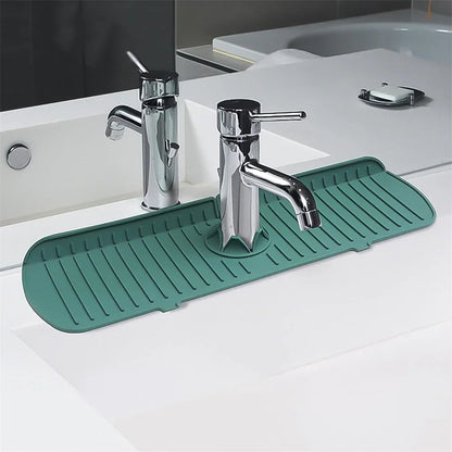 Silicone Tap Mat,Sink Splash Guard,Kitchen Tap Silicone Drain Mat, Silicone Tap Handle Drip Catcher Tray, Tap Mat for Kitchen