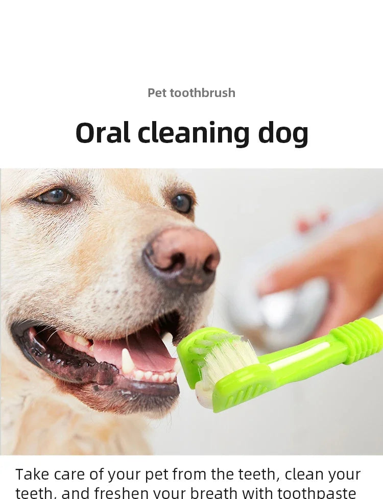 1Pc Pet Toothbrush Dog Cleaning Mouth Toothbrush Three Sided Multiangle Cleaning Tartar Teeth Health Care Tool Pet Supplies