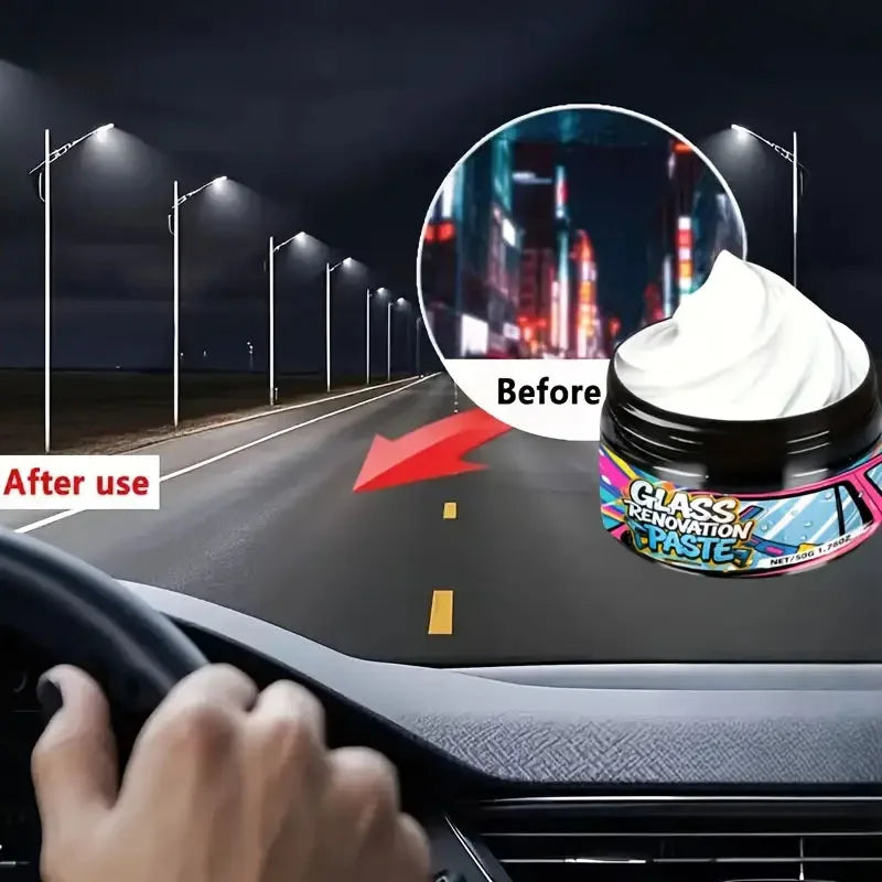 Glass Polishing Compound,Car Windshield Oil Film Remover Deep  Polishing Car Window And Mirror Repair Kit Car Scratch Compound