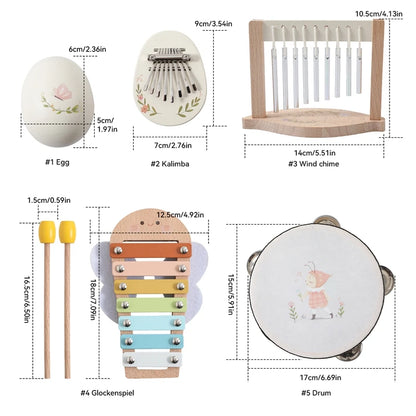 Montessori Kids Musical Toys Wooden Educational Instruments Baby Percussion Instruments Music Station Newborn Birthday Gift