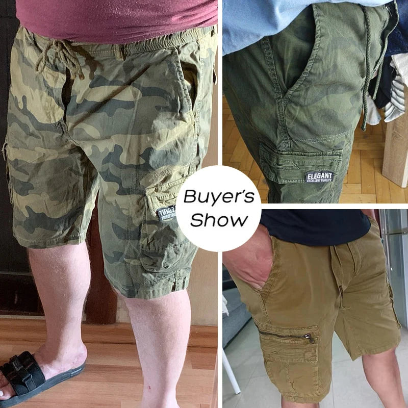 New Summer Men Cotton Cargo Camouflage Shorts Men Clothing Casual Breeche Bermuda Beach Jogger Shorts Male Hot Dropshipping