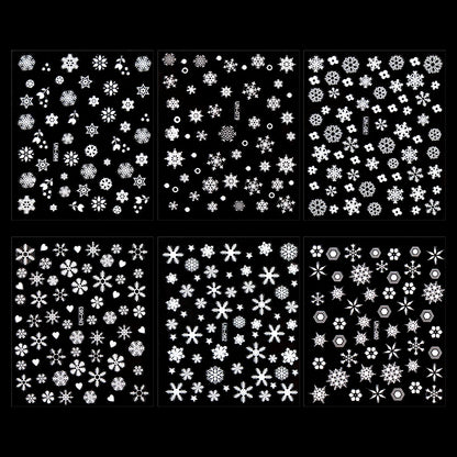 30 Sheets Christmas Nail Art Stickers Self Adhesive 3D White Snowflake Nail Decals Xmas Nail Supplies Christmas Manicure Sliders