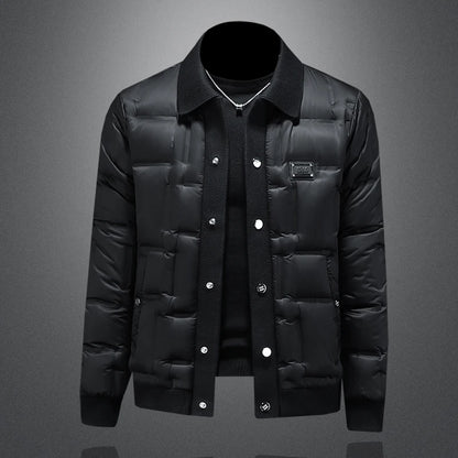 Minglu Autumn Winter Single Breasted Men's Jackets High Quality Solid Color White Duck Down Casual Down Male Coats Plus Size 5XL