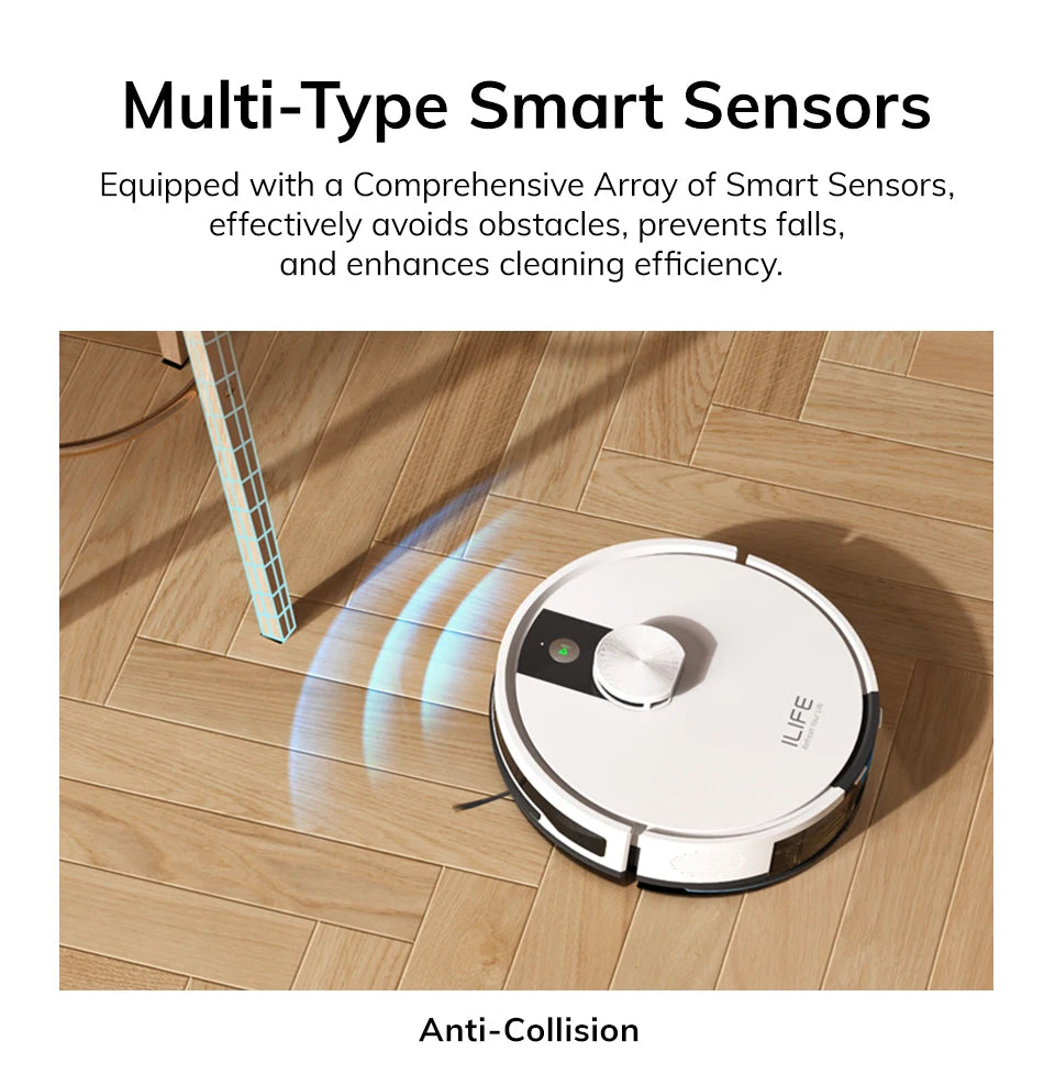 ILIFE A12 Pro Robot Vacuum and Mop Combo, LIDAR Navigation, Self Collection Dust, 3000Pa Suction, App/Remote Control
