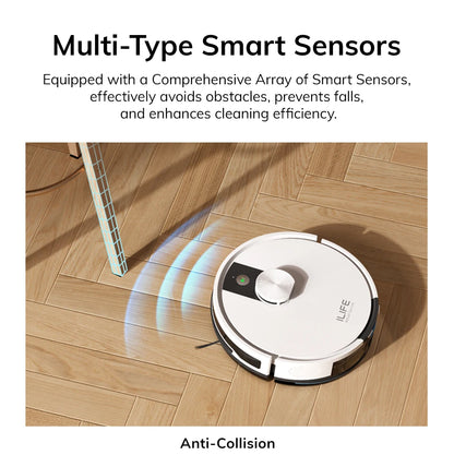 ILIFE A12 Pro Robot Vacuum and Mop Combo, LIDAR Navigation, Self Collection Dust, 3000Pa Suction, App/Remote Control