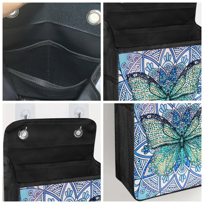 1pc/Set DIY Butterfly Diamond Art Hanging Storage Bags Canvas Crystal Rhinestone Cats Diamond Painting Storage Bags for Hanging