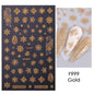 1PCS New Christmas Decorations 2023 New Year Nail Stickers Press on Nails Laser Snowflake Christmas Tree 3D Nail Decal