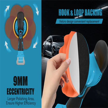 5500RPM Cordless Polisher 8 Gears Rechargeable Car Polishing Machine Electric Rotary Tool For Makita 18V Battery