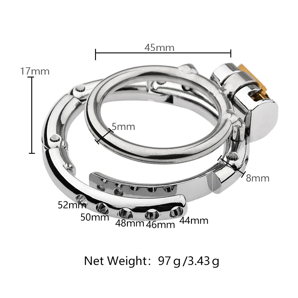 2025 Adjustable Clasp Chastity Cage Sex Toys for Men Metal Penis Ring Sleeve Bdsm Penis Bondage Erotic Urethral Lock Cock Cage