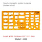 Geometric Drawing Template Set With Measuring Ruler - Yellow Transparent Plastic Tools+Bonus PE Zipper Bag - For Architecture