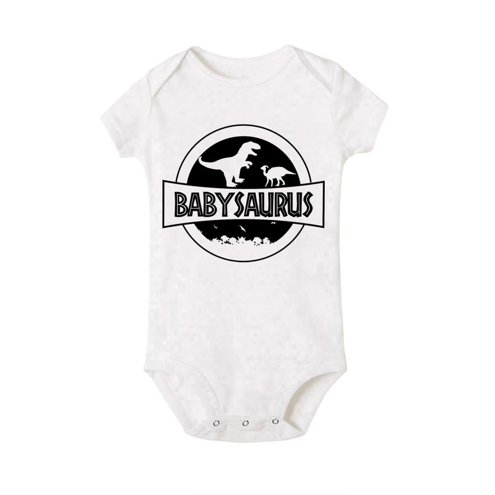 Family Matching Outfits Dinosaur Print Family Clothes Daddy Mommy Son Daughter Shirt Baby Bodysuit Family Look Tee Family Shirts