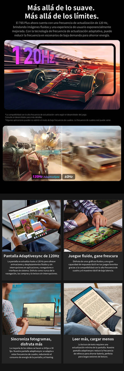 Teclast T65 Plus, 13.4" Tablet, 120Hz Maximum Display, Android 15, Max. 20GB RAM+256GB ROM, Helio G99, 8 cores, 1920x1200, 4G networks and calls, dual SIM card slots, 5G WiFi, GPS, 13MP+8MP