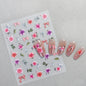 3d Nail Art Decals Spring Booming Violets Lavenders Purple Blue Pink Flowers Butterflys Stickers Decoration For Nail Tips Beauty