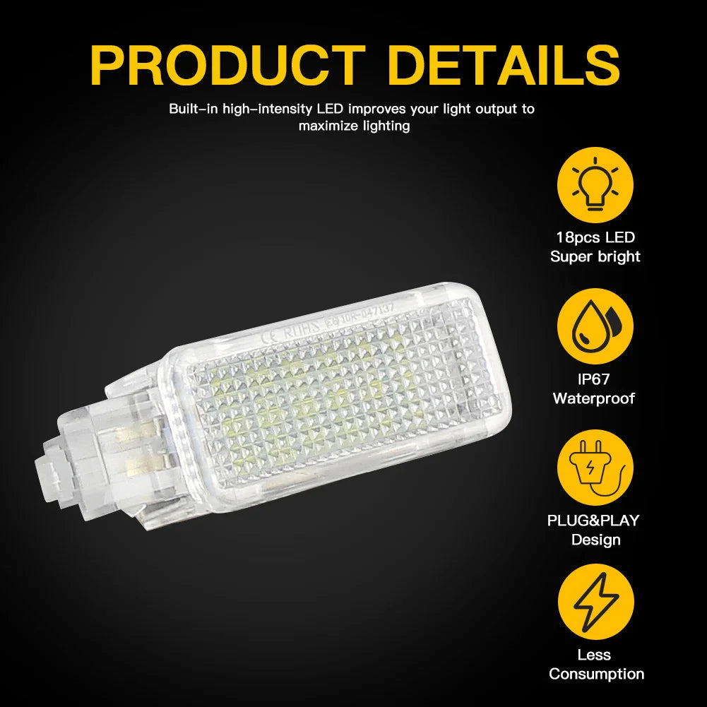 1/2Pcs CANbus Car LED Courtesy Door/trunk/Footwell/glove box light lamp For Audi A1 A2 A3 A4 A5 A6 A7 A8 Q3 Q5 Q7 TT VW Skoda
