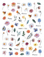 3d Nail Art Decals Elegant White RoyalBlue Roses Flowers Adhesive Sliders Nail Stickers Decoration For Nail Manicure