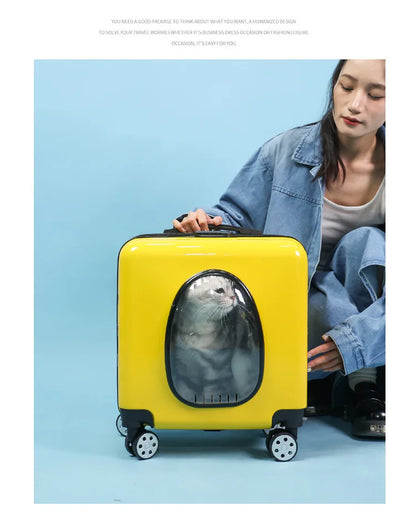 2026 New Multi Functional Small Pet Breathable Box, Cat Suitcase, Comfortable Outdoor Pet Suitcase, Travel Suitcase