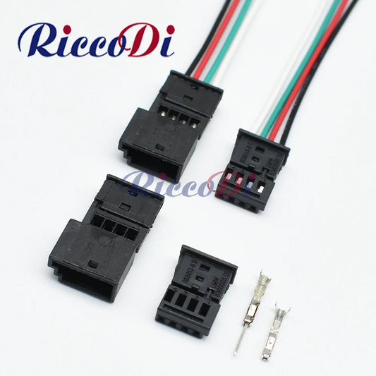 1 Set 4 Pin Automotive Connector Car Ambient Light Door Light Wire Harness Plug 968813-9 838069609 0-1452576-1 968813-1