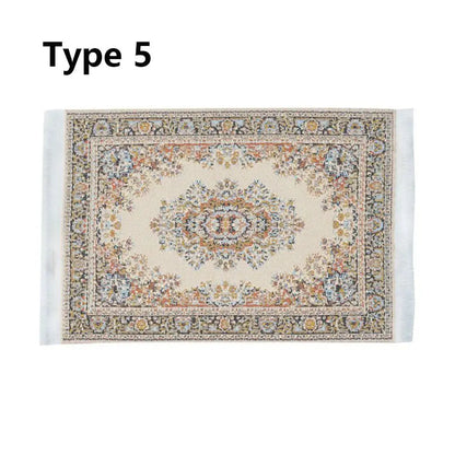 Turkish Style Miniature Weaving Rug Playing House Floor Coverings Dollhouse Carpet  1:12 Scale Doll Accessories