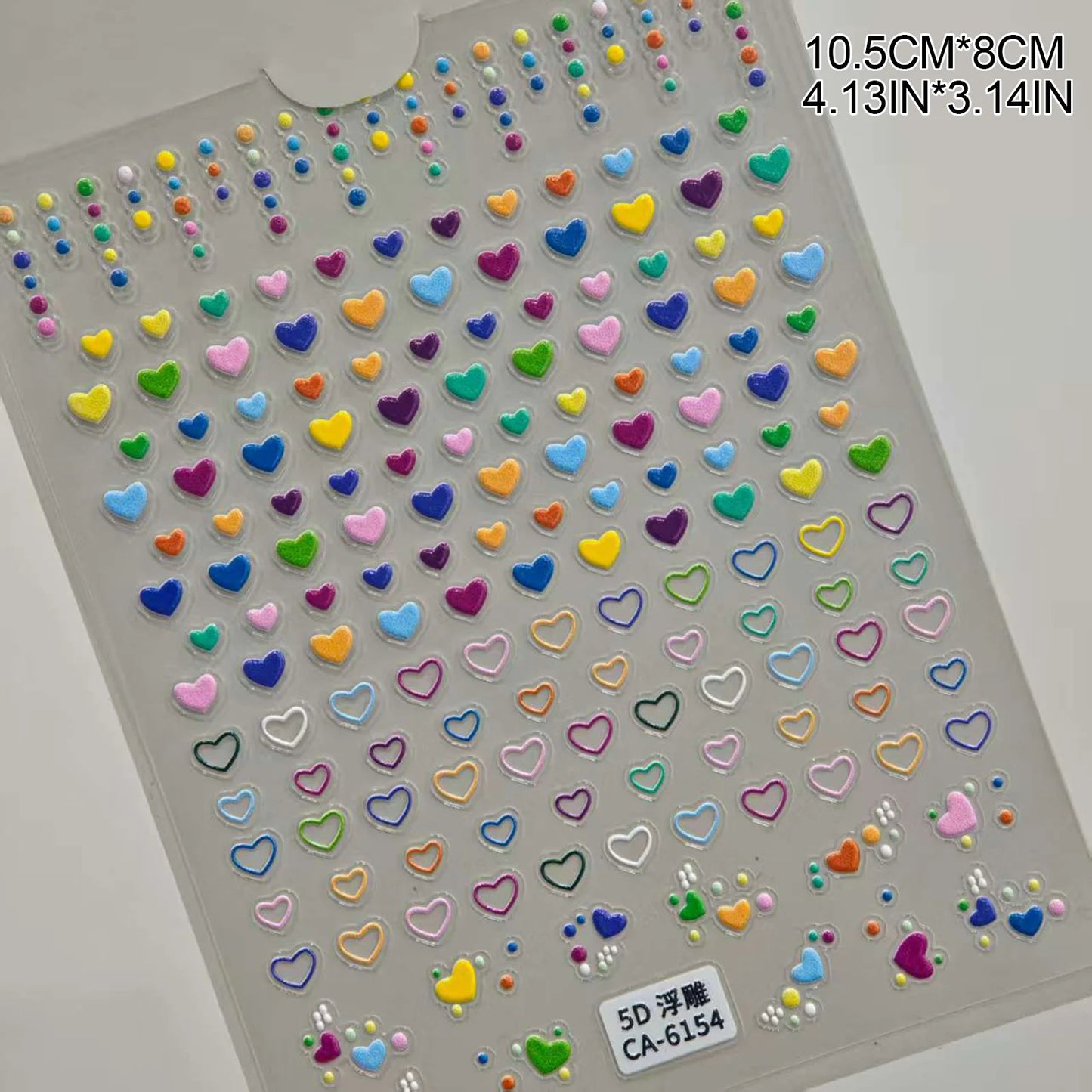 3D Embossed Nail Stickers - Cute Hollow Bear Heart Flower Decals Self-Adhesive Nail Art Sticker for Women Girls DIY Manicure