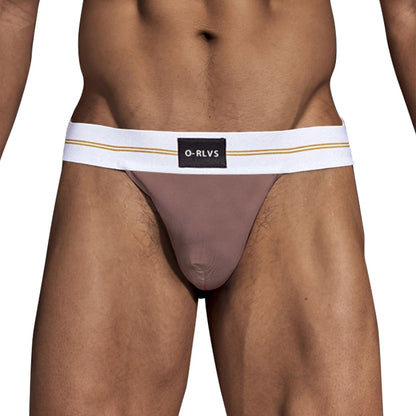ORLVS Briefs Male Seamless Hip Design Mens Underwaer Super Large Wide 5cm Elastic Band Independent Codpiece Boy Short Pants