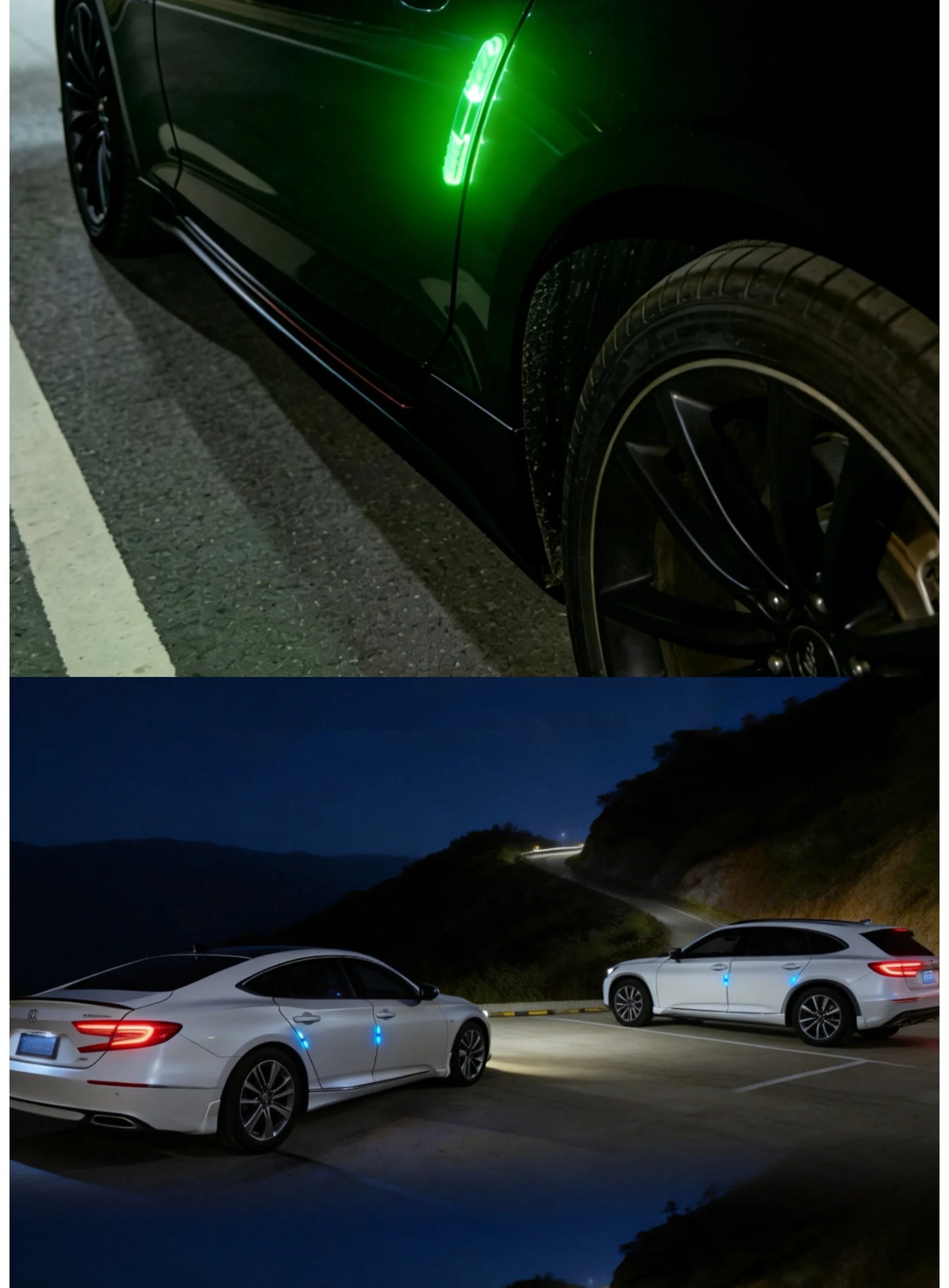 Car doors, electric motorcycles, anti scratch and anti-collision strips, solar warning and anti rear end collision lights, no wi