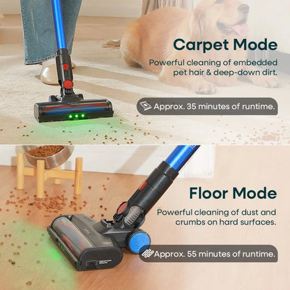 Erabros EV2 Cordless Vacuum Cleaner 450W 55Kpa High Suction Powerful Handheld Home Cleaner Capacity LED Display Floor Carpet