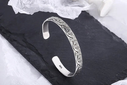 New Arrival Retro Wave Bracelets 925 Sterling Silver Jewelry Fashion Spray Personality Sweet Cloud Opening Bangles TYB116