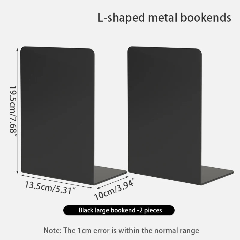 Bookends 6 Pair, White Metal Book Ends, Bookends for Shelves, Book Stopper for Heavy Books, Book Dividers for Home Office