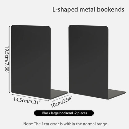 Bookends 6 Pair, White Metal Book Ends, Bookends for Shelves, Book Stopper for Heavy Books, Book Dividers for Home Office