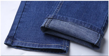 Men Fashion Straight Jeans Men 2025 New Stretch Slim Fit Pants Comfortable Soft Business Denim Trousers Male Brand Clothing