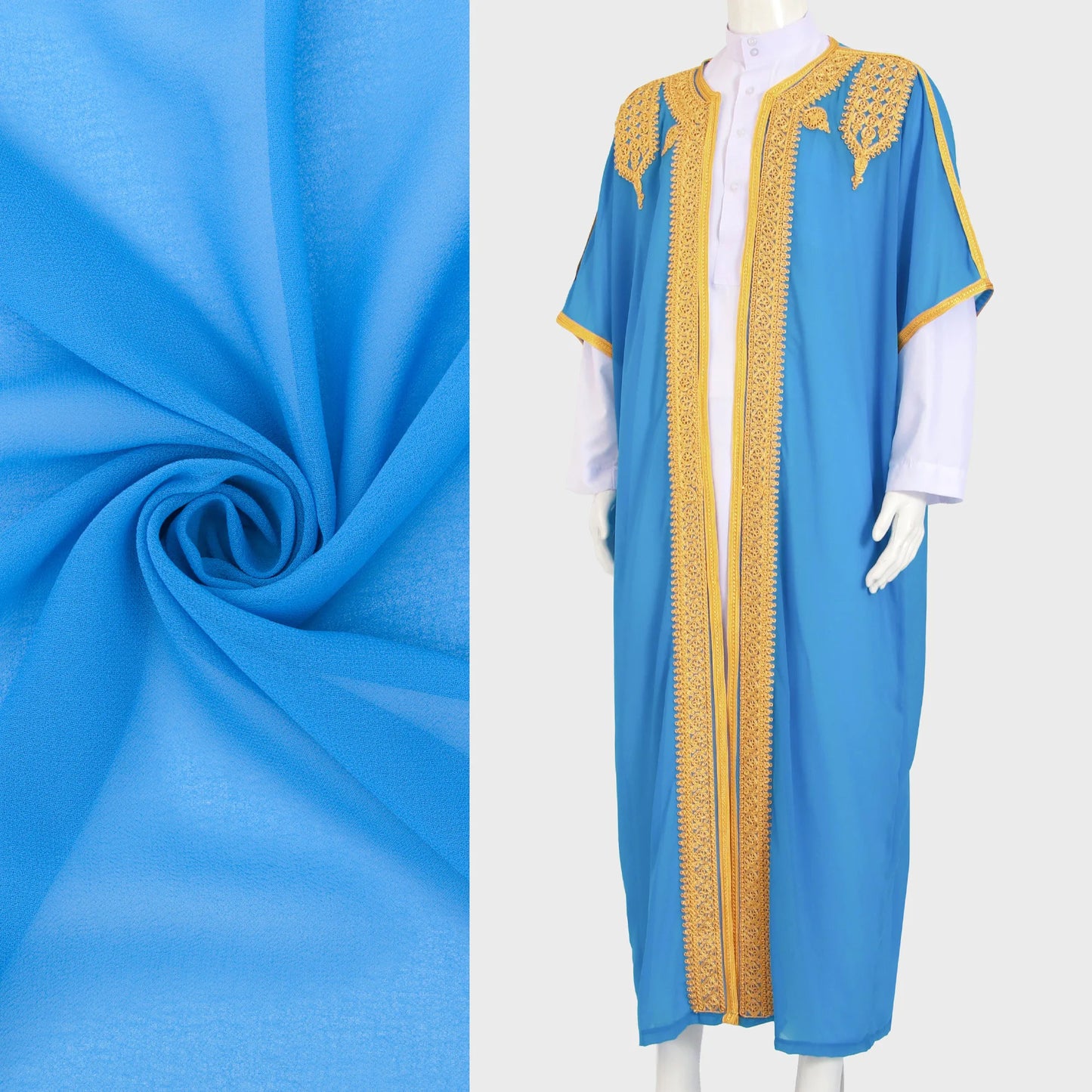 Eid Men Robe Jubba Thobe Open Abaya Dishdasha Islamic Embroidery Cardigan Abayas Dubai Male Muslim Prayer Kaftan Ramadan Morocco